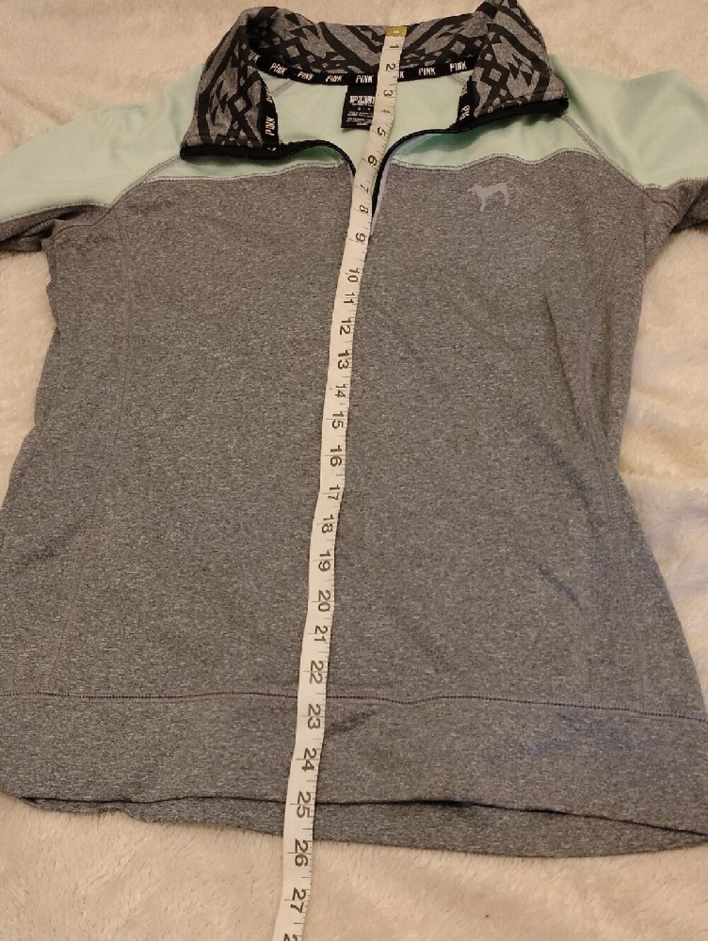 Victoria's Secret PINK Light Mint and Heather Gray Pullover - Picture 5 of 5